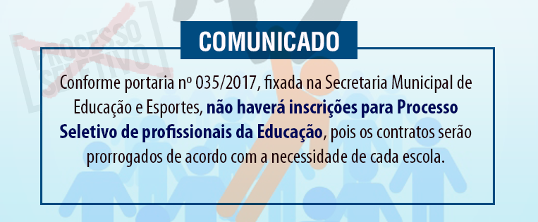 Comunicado sobre os processos seletivos