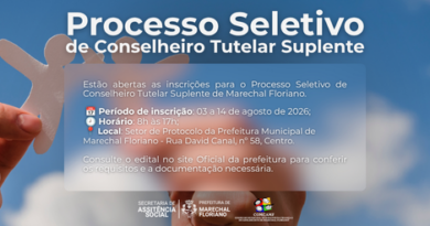 Processo Seletivo para Escolha de Conselheiro Tutelar Suplente está com inscrições abertas em Marechal Floriano