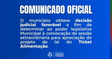 O municipio obteve decisão judicial favorável a fim de determinar ao poder legislativo Municipal à convocação de sessão extraordinária para apreciação do projeto de lei do Ticket Alimentação.